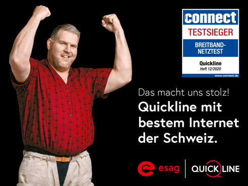 Die Fachzeitschrift connect hat Quickline zur Internet-Testsiegerin gekürt.