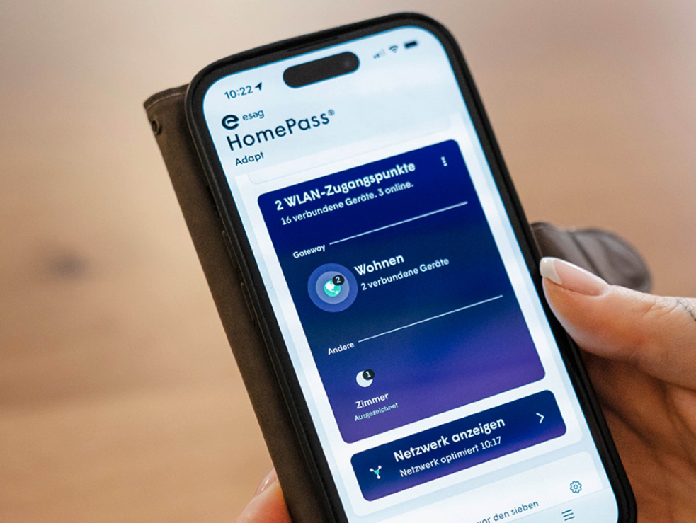 Ansicht auf Smartphone-App von Plume HomePass.
