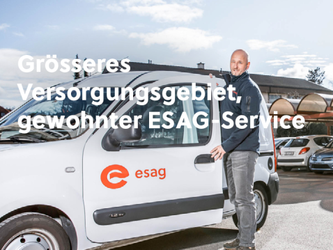 Grösseres Versorgungsgebiet, gewohnter ESAG-Service.